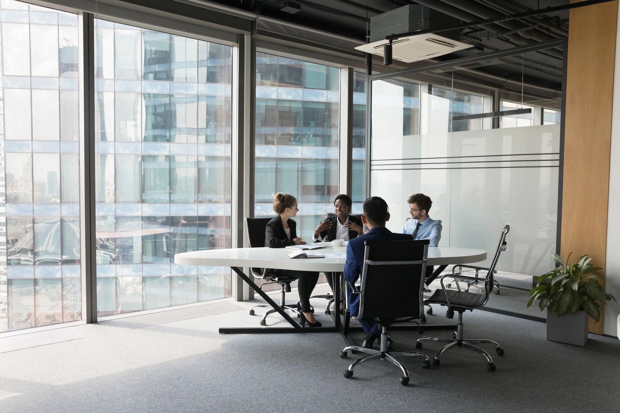 Professional team leader in a business meeting