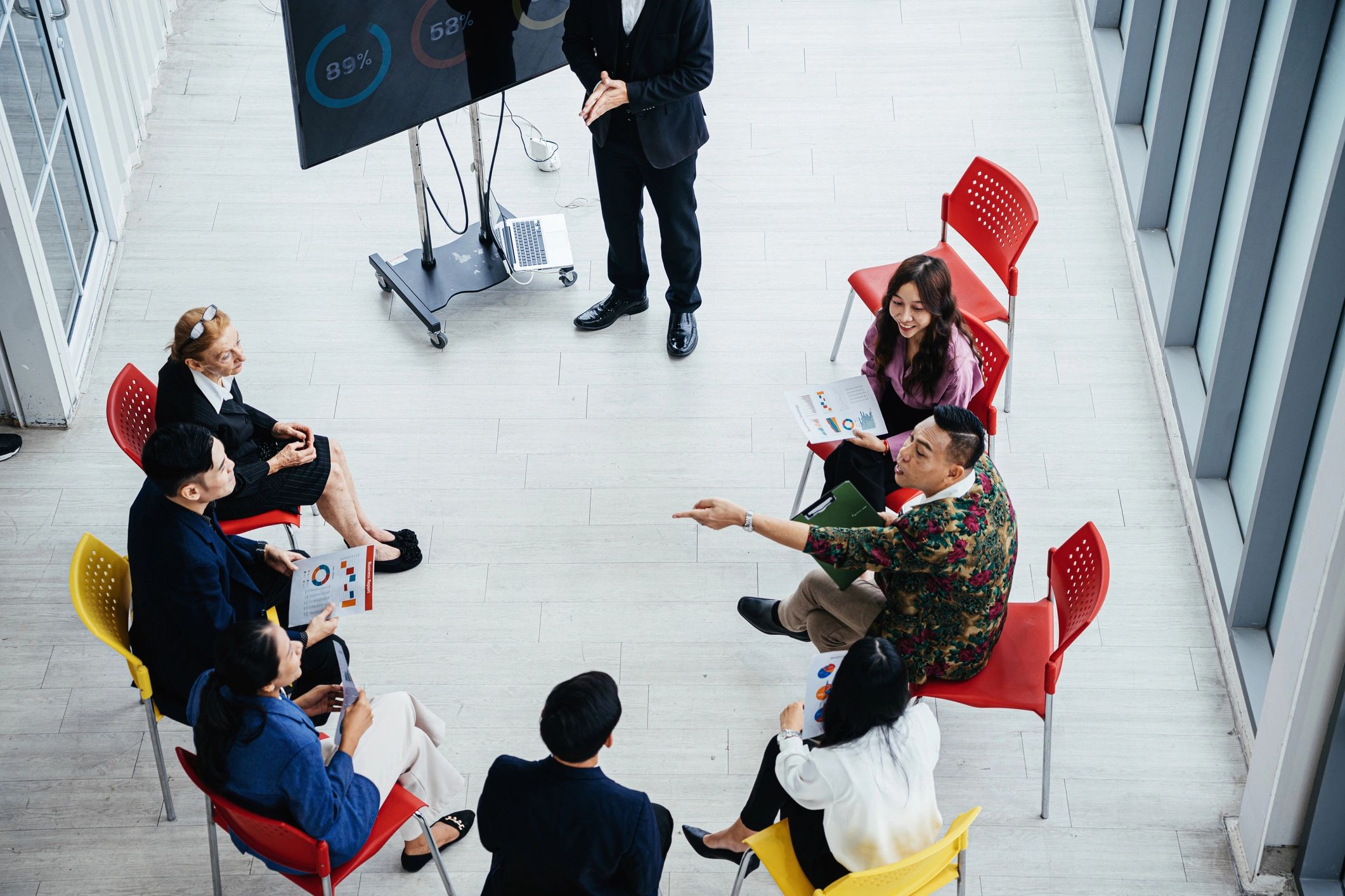 Business consulting discussion in an office